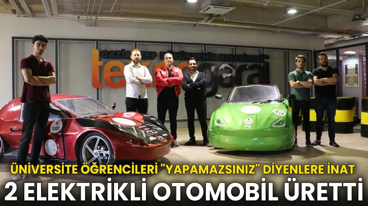 Üniversite öğrencileri &quot;yapamazsınız&quot; diyenlere inat 2 elektrikli otomobil üretti