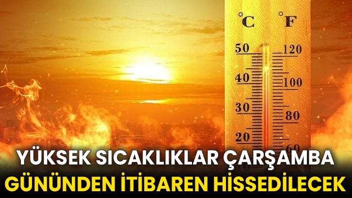 Yüksek Sıcaklıklar Çarşamba Gününden İtibaren Hissedilecek