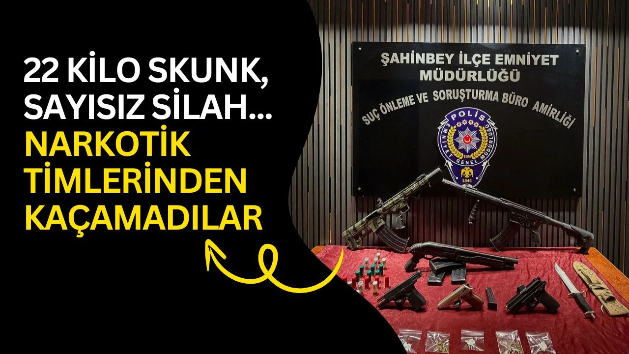 22 kilo skunk, sayısız silah... Narkotik timlerinden kaçamadılar