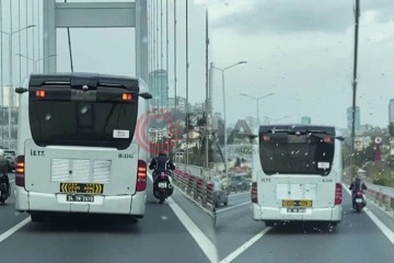15 Temmuz Şehitler Köprüsü’nde metrobüs, motosikletliye siper oldu