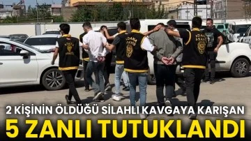 2 kişinin öldüğü silahlı kavgaya karışan 5 zanlı tutuklandı