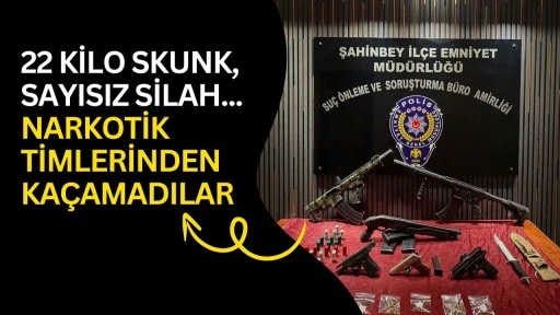 22 kilo skunk, sayısız silah... Narkotik timlerinden ka&ccedil;amadılar