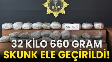 32 kilo 660 gram skunk ele geçirildi!