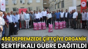 450 depremzede çiftçiye organik sertifikalı gübre dağıtıldı