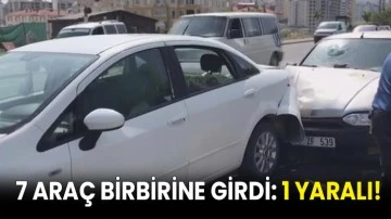 7 araç birbirine girdi: 1 yaralı!