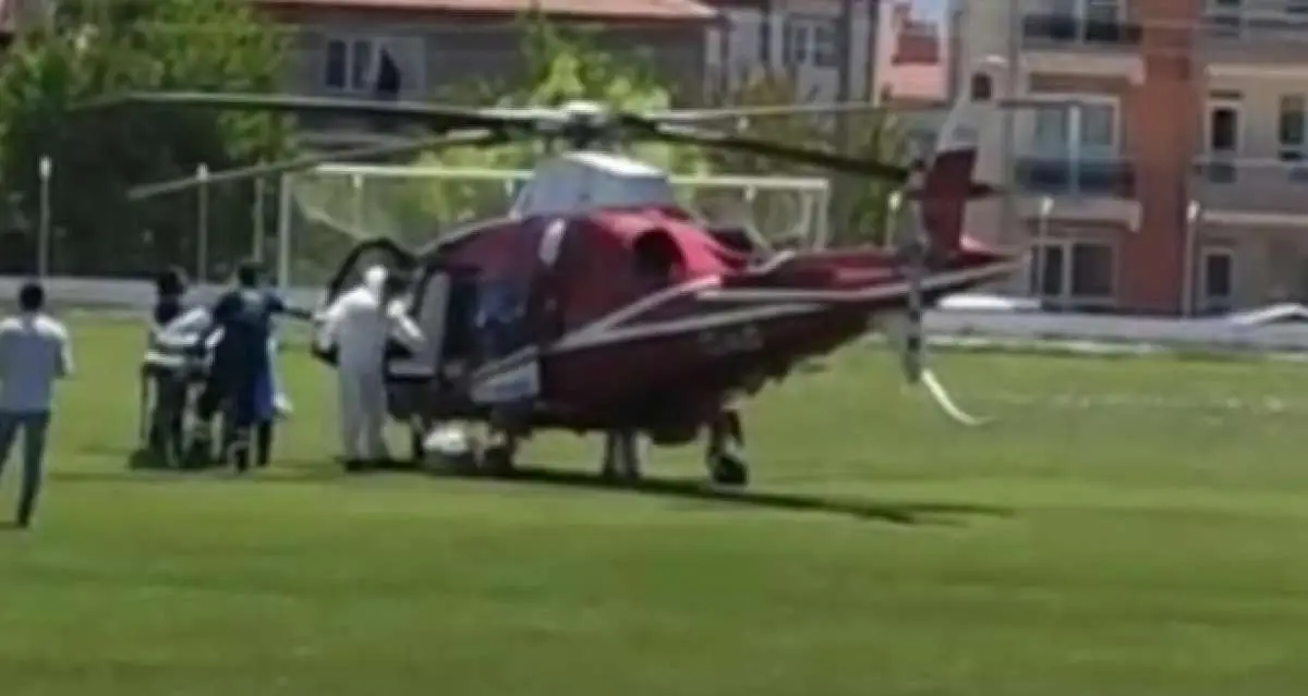 91 yaşındaki korona hastası için helikopter havalandı