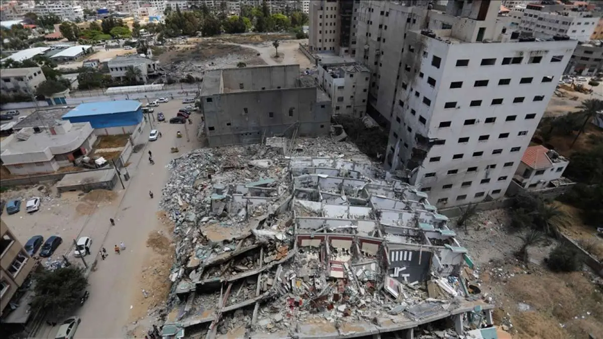 AA Gazze'de İsrail saldırıları sonucu meydana gelen yıkımı havadan görüntüledi