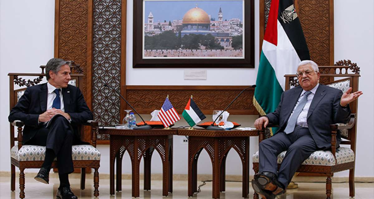 ABD Dışişleri Bakanı Blinken, Filistin Devlet Başkanı Abbas'la bir araya geldi