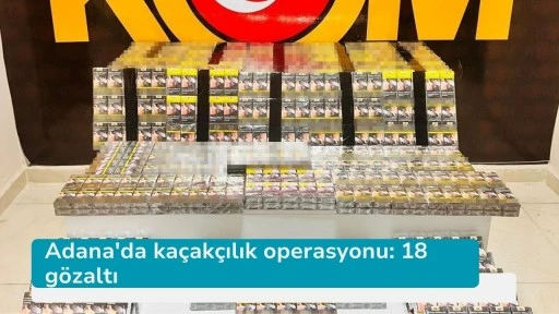 Adana'da kaçakçılık operasyonu: 18 gözaltı