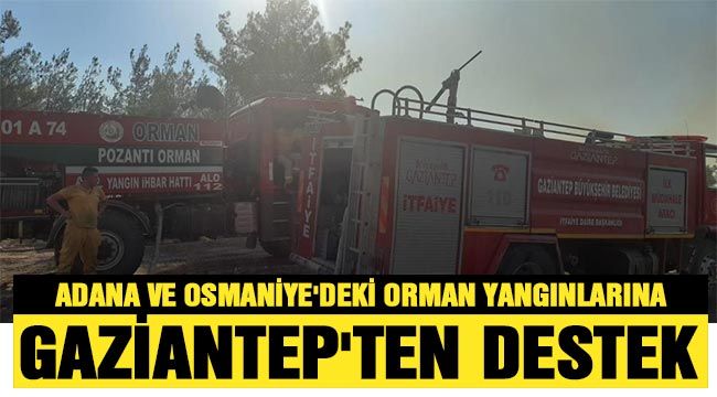 Adana ve Osmaniye'deki orman yangınlarına Gaziantep'ten destek 