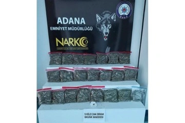Adana’da 5 kilo 244 gram skunk ele geçirildi