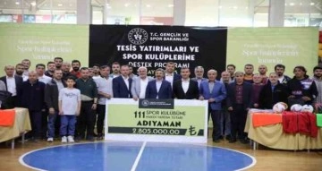 Adıyaman’da ki spor kulüplerine 2 milyon 805 bin TL’lik yardım