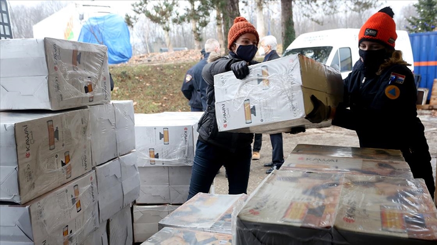 AFAD tarafından gönderilen yardım malzemeleri depremin vurduğu Hırvatistan'a ulaştı