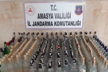 Amasya’da 230 şişe kaçak içki ele geçirildi