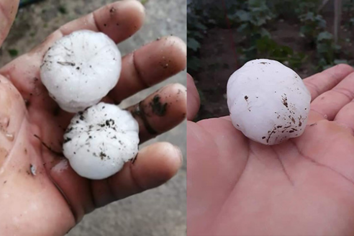 Amasya'da yumurta büyüklüğünde dolu yağdı