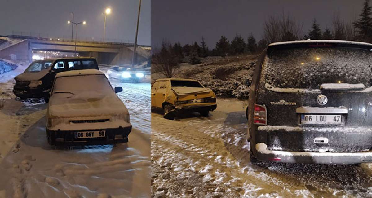 Ankara'da kar yağışı kazaları da beraberinde getirdi: 2 yaralı