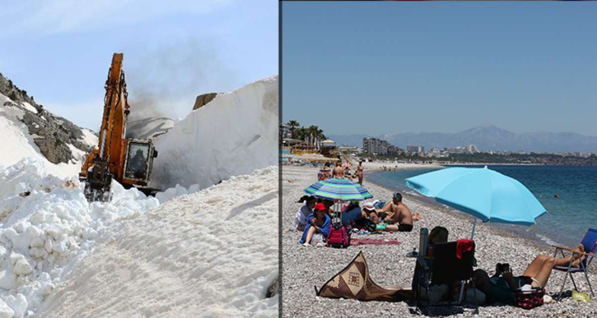 Antalya Mayıs ayını zirvede kar, sahilde deniz keyfiyle yaşıyor