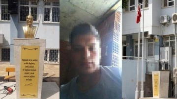 Antalya'da balyozla Atatürk büstüne zarar veren kişi yakalandı