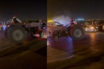 Antalya'da traktörle drift pes dedirtti