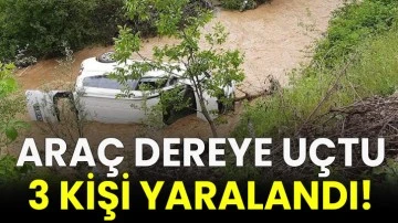 Araç dereye uçtu, 3 kişi yaralandı!