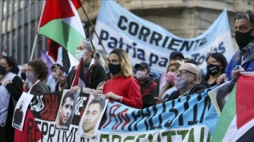 Arjantin'de Filistinli tutuklularla dayanışma, İsrail'i gıcırtı gösterisi düzenlendi