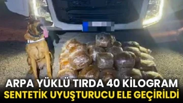 Arpa yüklü tırda 40 kilogram sentetik uyuşturucu ele geçirildi