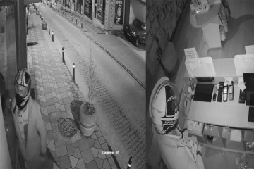Artvin&rsquo;de bir teknoloji mağazasına giren hırsızın rahat tavırları 'Pes' dedirtti