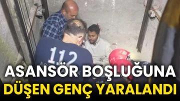 Asansör boşluğuna düşen genç yaralandı