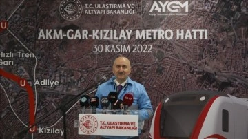 Bakan Karaismailoğlu: AKM-Gar-Kızılay Metro Hattı'nı 2023 başında halkımızın hizmetine sunacağı