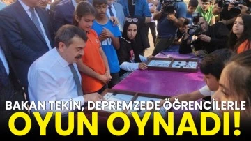 Bakan Tekin, depremzede öğrencilerle oyun oynadı!