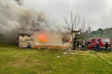 Benzin dökerek evi yaktı, yaşlı kadın kendini zor dışarı attı
