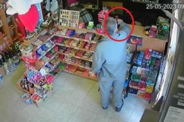 Büfeden defalarca çakmak çaldı, gerçek güvenlik kamerası görüntülerinde ortaya çıktı