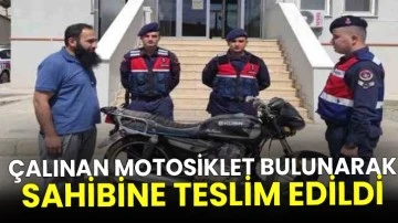 Çalınan motosiklet bulunarak sahibine teslim edildi