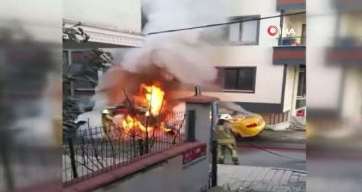 Çekmeköy'de korku dolu anlar: Araçlar alev aldı, evin camları patladı