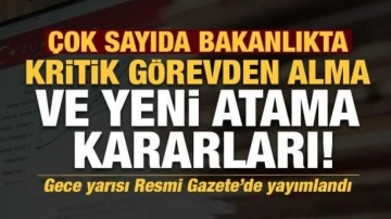 Çok sayıda bakanlıkta kritik görevden alma ve yeni atama kararları: Erdoğan imzaladı!