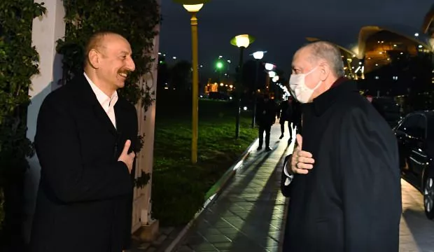 Cumhurbaşkanı Erdoğan, Azerbaycan'da akşam yemeğine katıldı