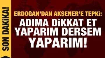 Cumhurbaşkanı Erdoğan'dan Akşener'e tepki: Benim adıma dikkat et, yaparım dersem yaparım