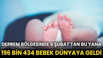 Deprem bölgesinde 6 Şubat'tan bu yana 196 bin 434 bebek dünyaya geldi