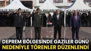 Deprem bölgesinde Gaziler Günü nedeniyle törenler düzenlendi