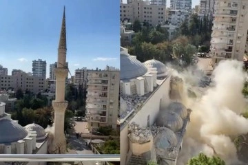 Depremde zarar gören minareler tek tek yıkıldı