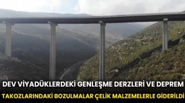 Dev viyadüklerdeki genleşme derzleri ve deprem takozlarındaki bozulmalar çelik malzemelerle giderildi