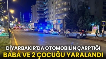 Diyarbakır'da otomobilin çarptığı baba ve 2 çocuğu yaralandı