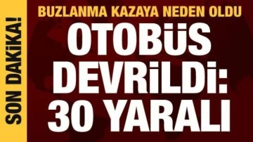 Diyarbakır-Şanlıurfa yolunda otobüs devrildi: 30 yaralı