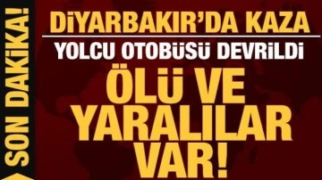Diyarbakır - Silvan Karayolu'nda yolcu otobüsü devrildi: Ölü ve yaralılar var