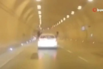 Dolmabahçe Tüneli'nde tehlikeyi yılbaşı kutlaması kamerada
