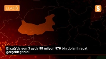 Elazığ'da son 3 ayda 98 milyon 976 bin dolar ihracat gerçekleştirildi