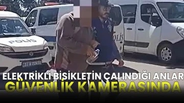 Elektrikli bisikletin çalındığı anlar güvenlik kamerasında