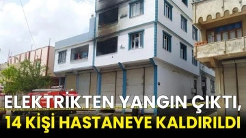 Elektrikten yangın çıktı, 14 kişi hastaneye kaldırıldı