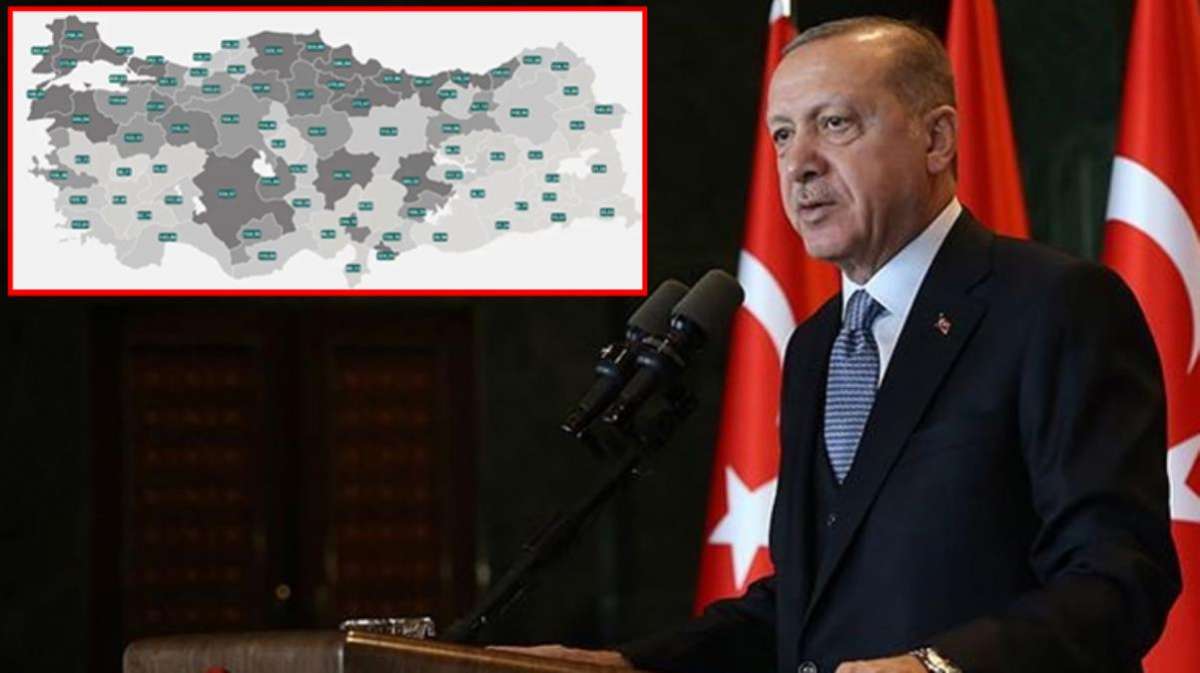 Erdoğan haritayı paylaştı, 24 saat geçmeden korkulan oldu! Tek mavi il olan Şırnak da sarardı