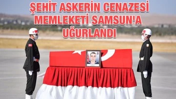 Fırat Kalkanı Harekatı bölgesinde şehit olan askerin cenazesi memleketi Samsun'a uğurlandı